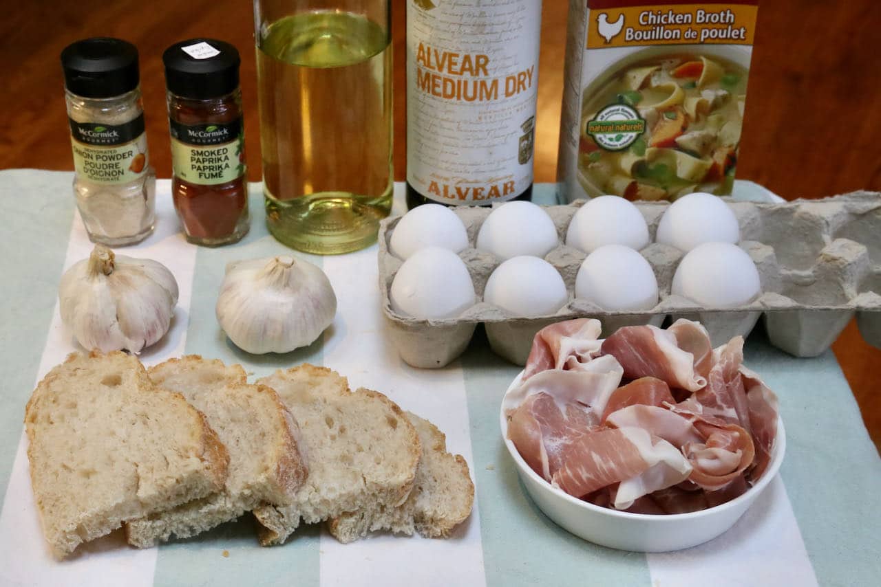 Ingredients you'll need to make our easy homemade Spanish Soup recipe.