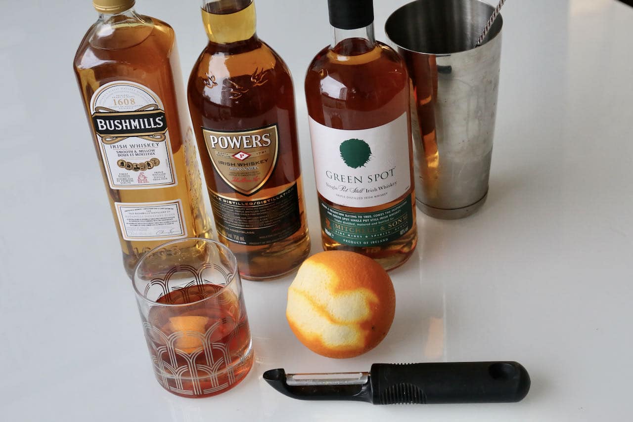 Prepare our Irish Old Fashioned cocktail recipe with Bushmills, Powers or Green Spot.