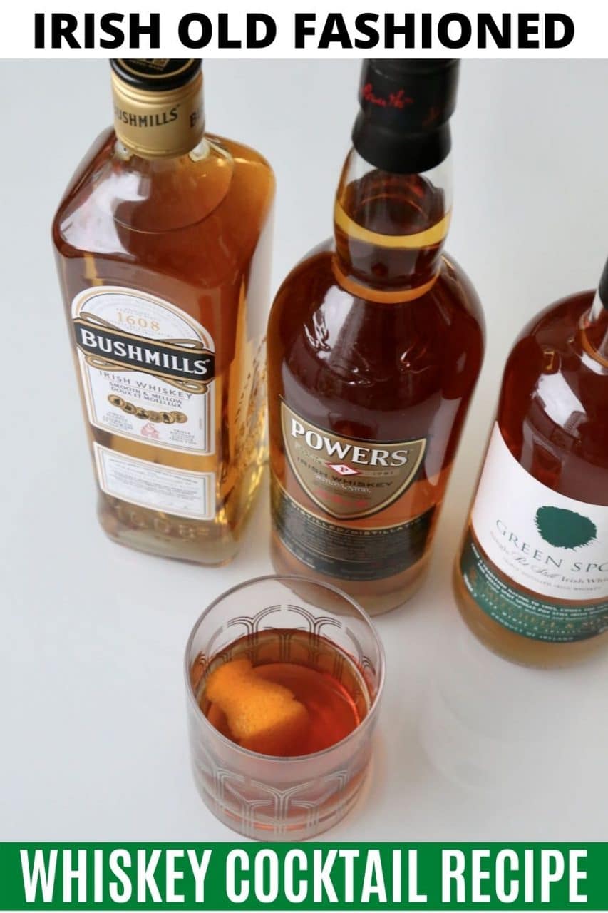 Save our traditional Irish Old Fashioned cocktail recipe to Pinterest!