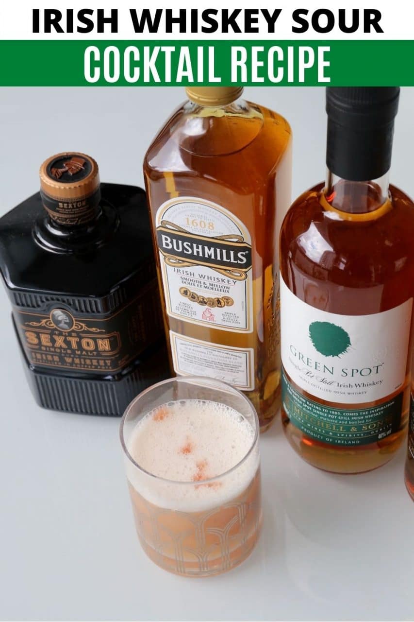 Save our homemade Irish Whiskey Sour recipe to Pinterest!