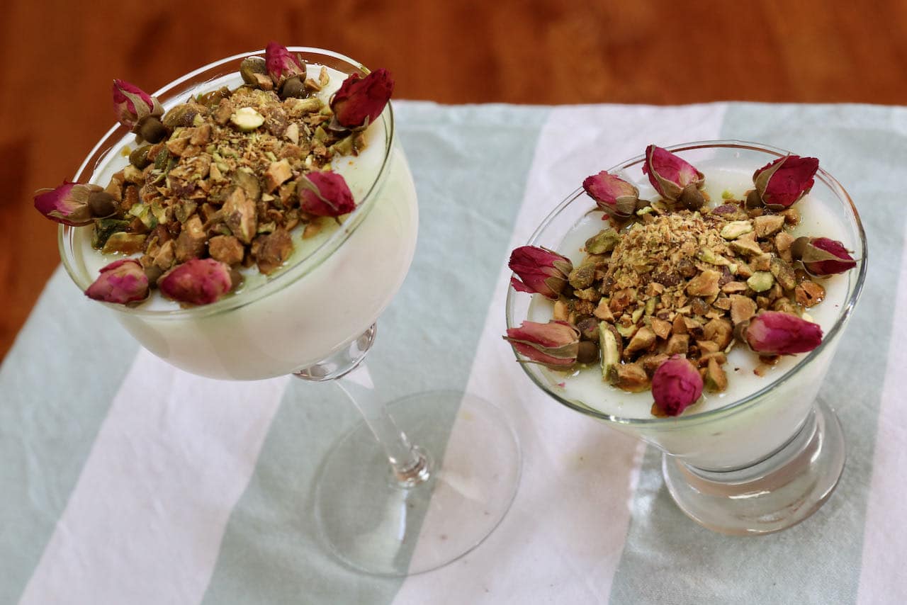 You can prepare Mahalabia a day in advance by storing them in the fridge to keep cool.