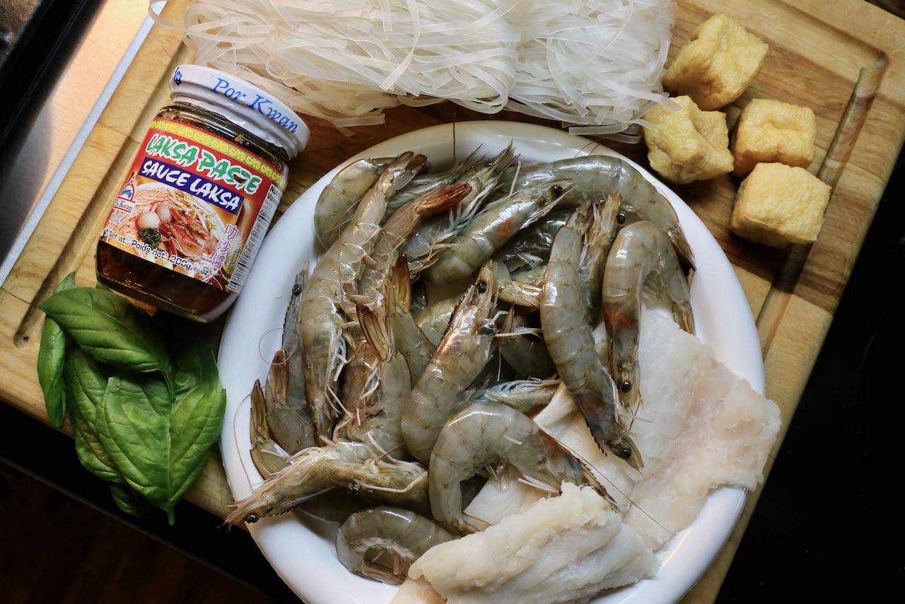 Our easy Seafood Laksa recipe features store bought Laksa Paste.