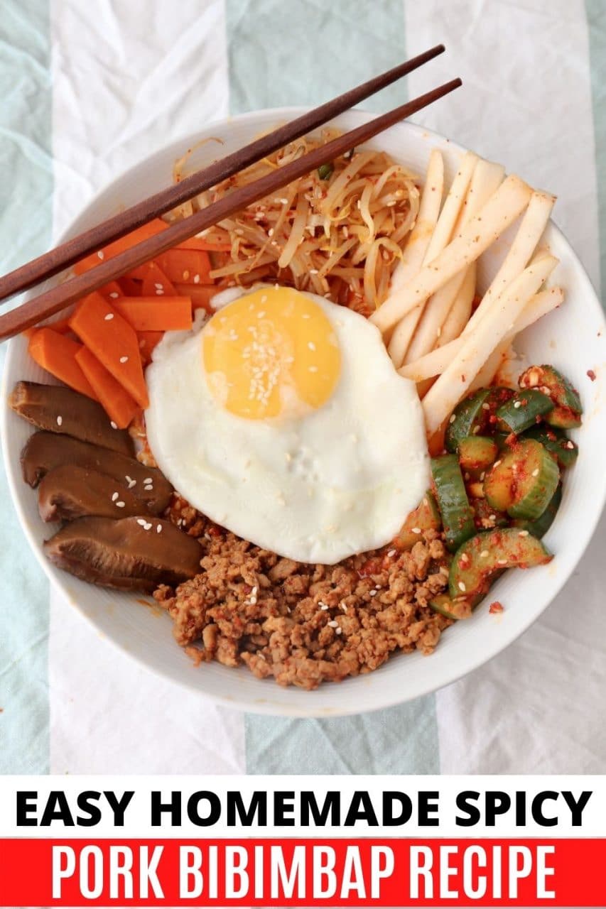 Save our Spicy Pork Bibimbap recipe to Pinterest!