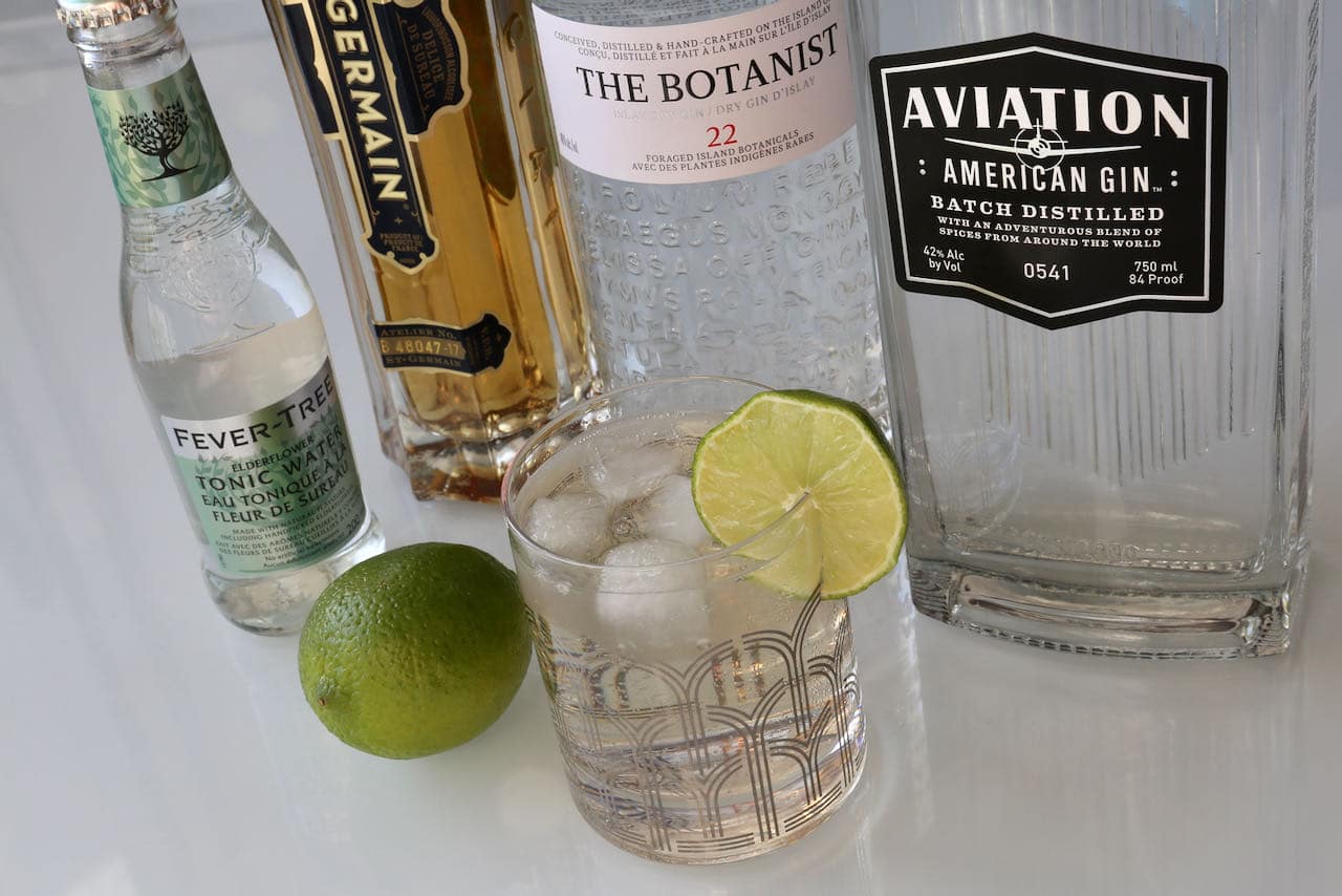 If you're hosting a large party it's easy to prepare this Elderflower Gin and Tonic recipe in a large punch bowl.