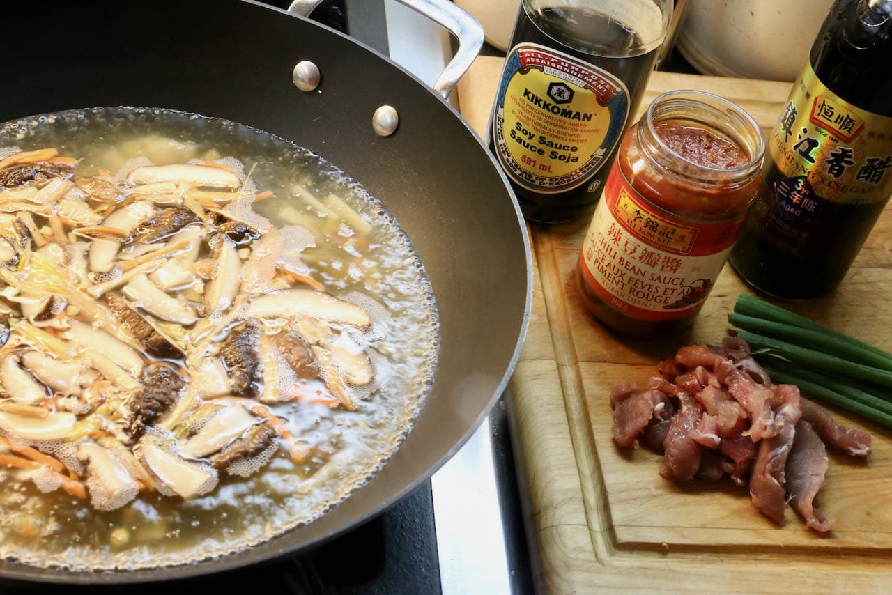 Our Szechuan Soup recipe is flavoured with soy sauce, chili bean sauce and Chinese vinegar.