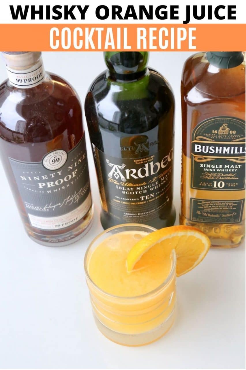 Save our Whisky Orange Juice Cocktail recipe to Pinterest!