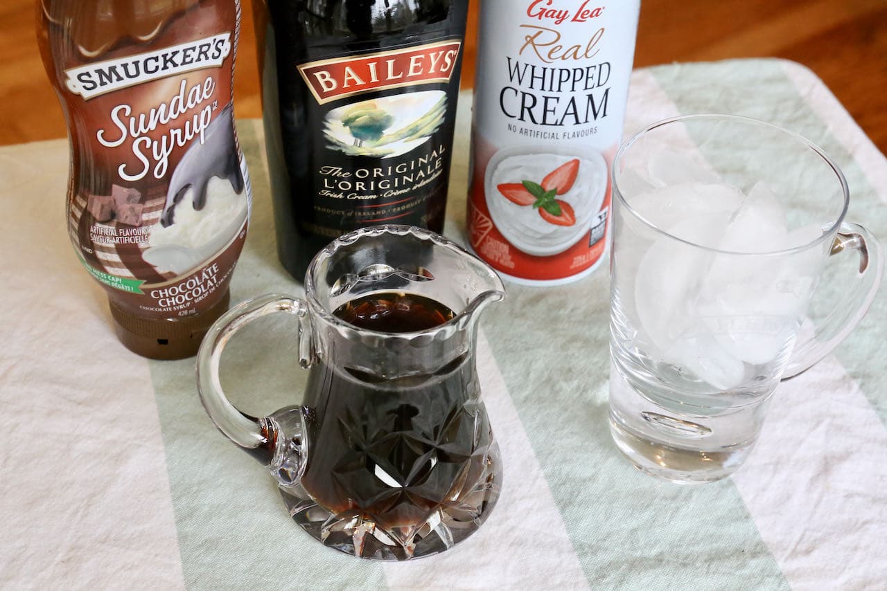 Baileys Iced Coffee recipe ingredients.