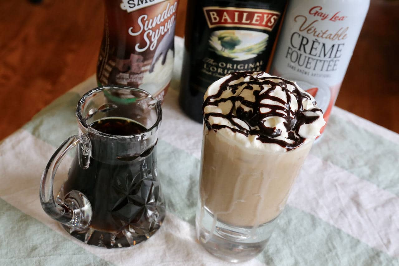 Add 2 scoops of vanilla ice cream to our Baileys Iced Coffee recipe for an easy adult dessert.