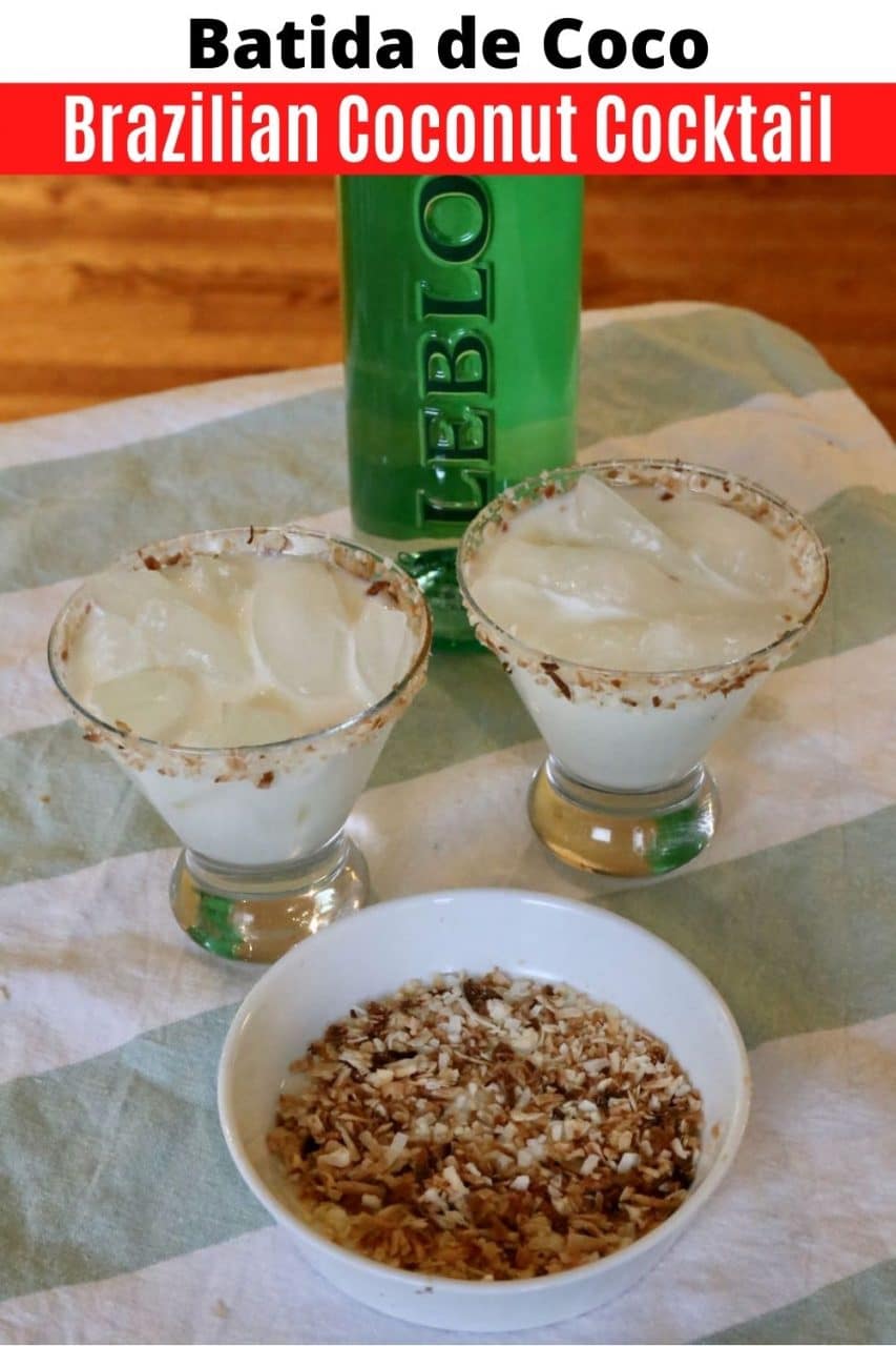 Save our Batida de Coco Cocktail recipe to Pinterest!