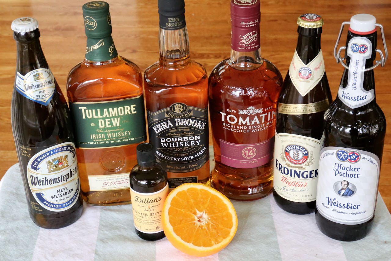Easy homemade Beer and Whiskey Cocktail ingredients.