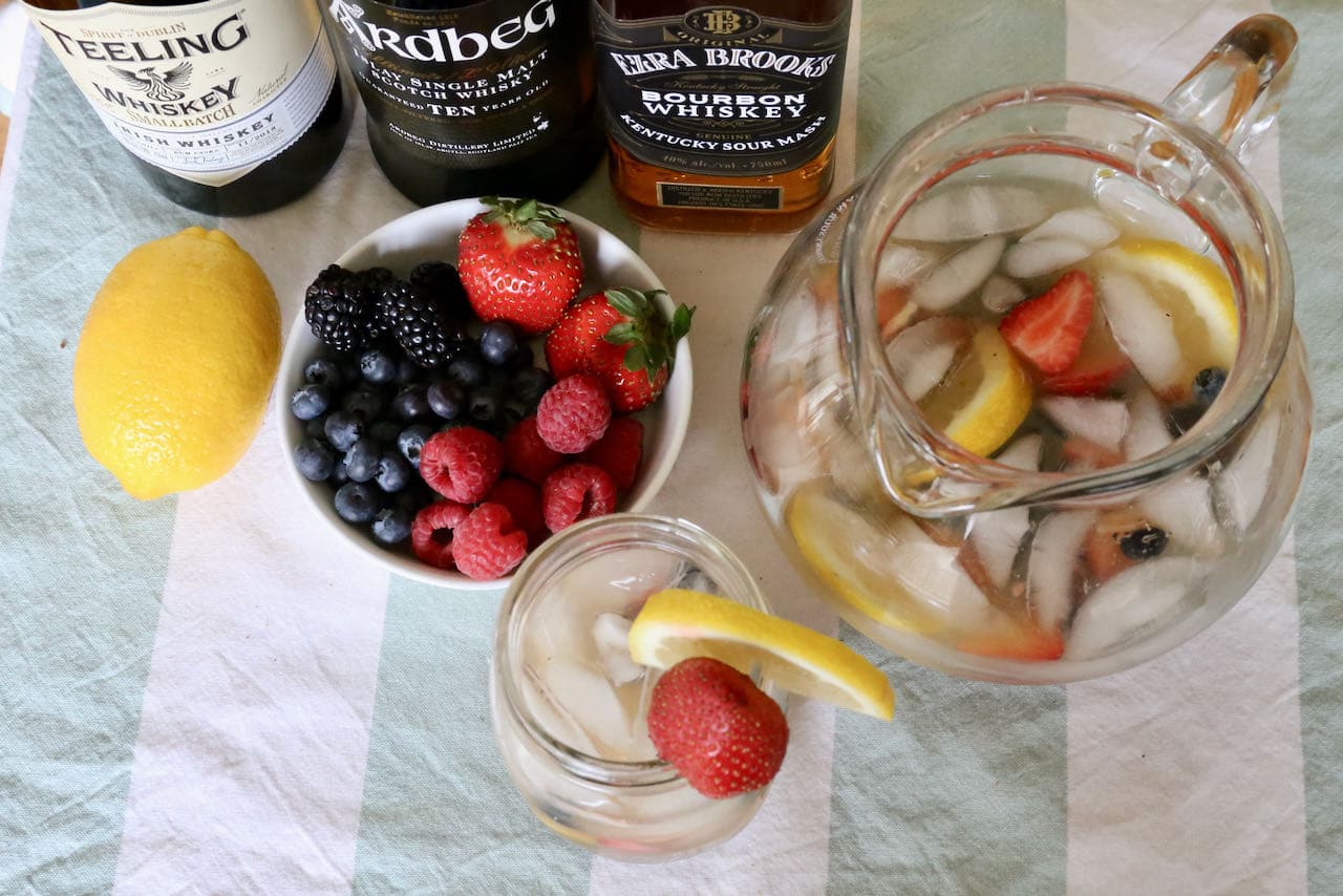 We love serving this easy Summer Whiskey Cocktail at the cottage on the dock in July and August.