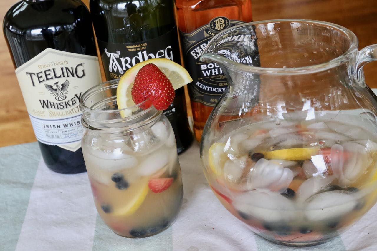 Mix your Summer Whiskey Cocktail with Irish Whiskey, Scotch or Bourbon.