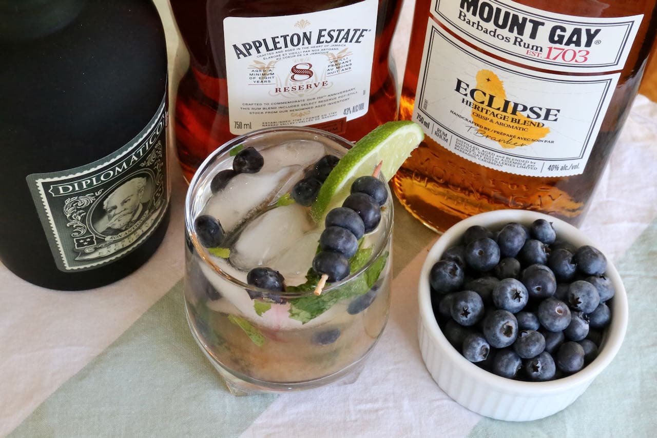 This fresh blueberry mojito recipe is perfect for rum lovers.