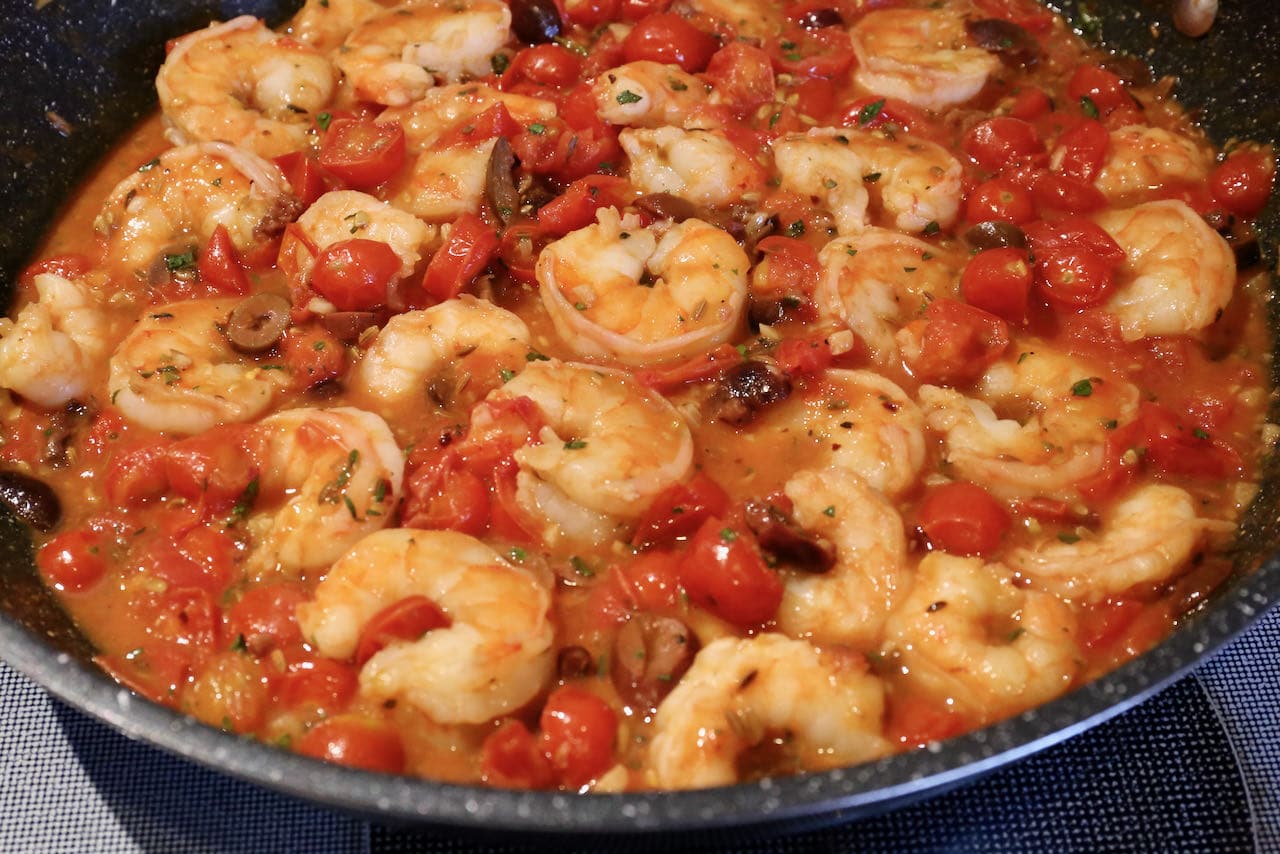 Cook Shrimp Saganaki in a large nonstick skillet. 
