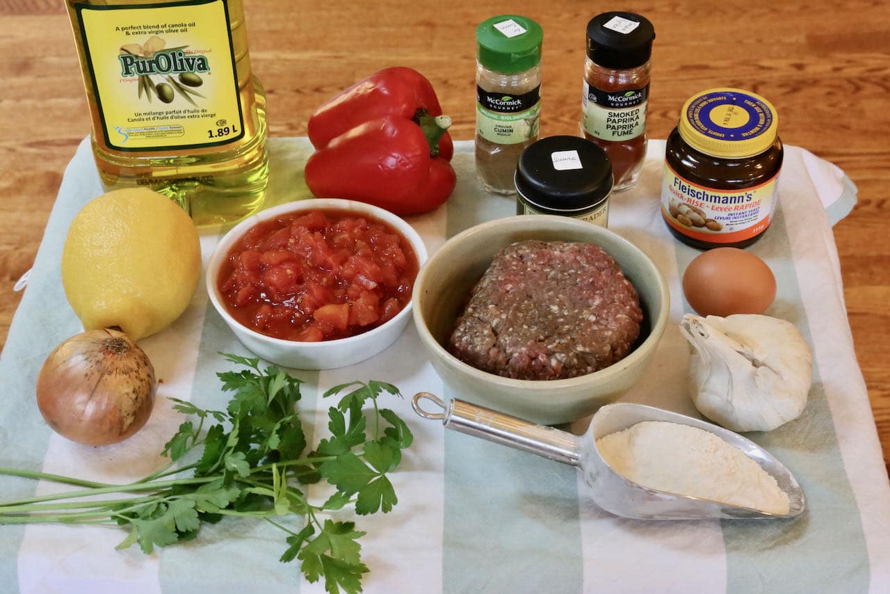 Kiymali Pide Spiced Minced Meat Turkish Pizza recipe ingredients.