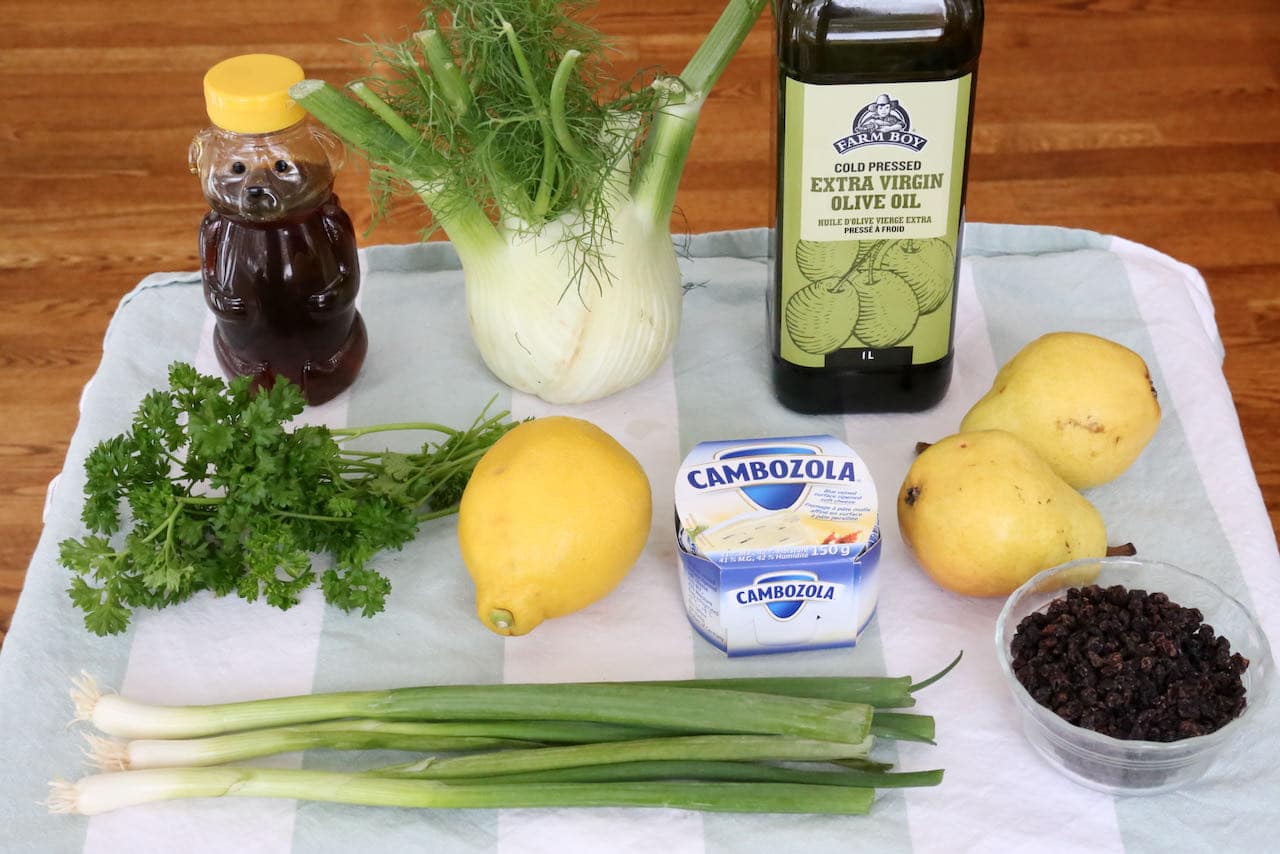 Easy homemade Fennel Pear Salad recipe ingredients.