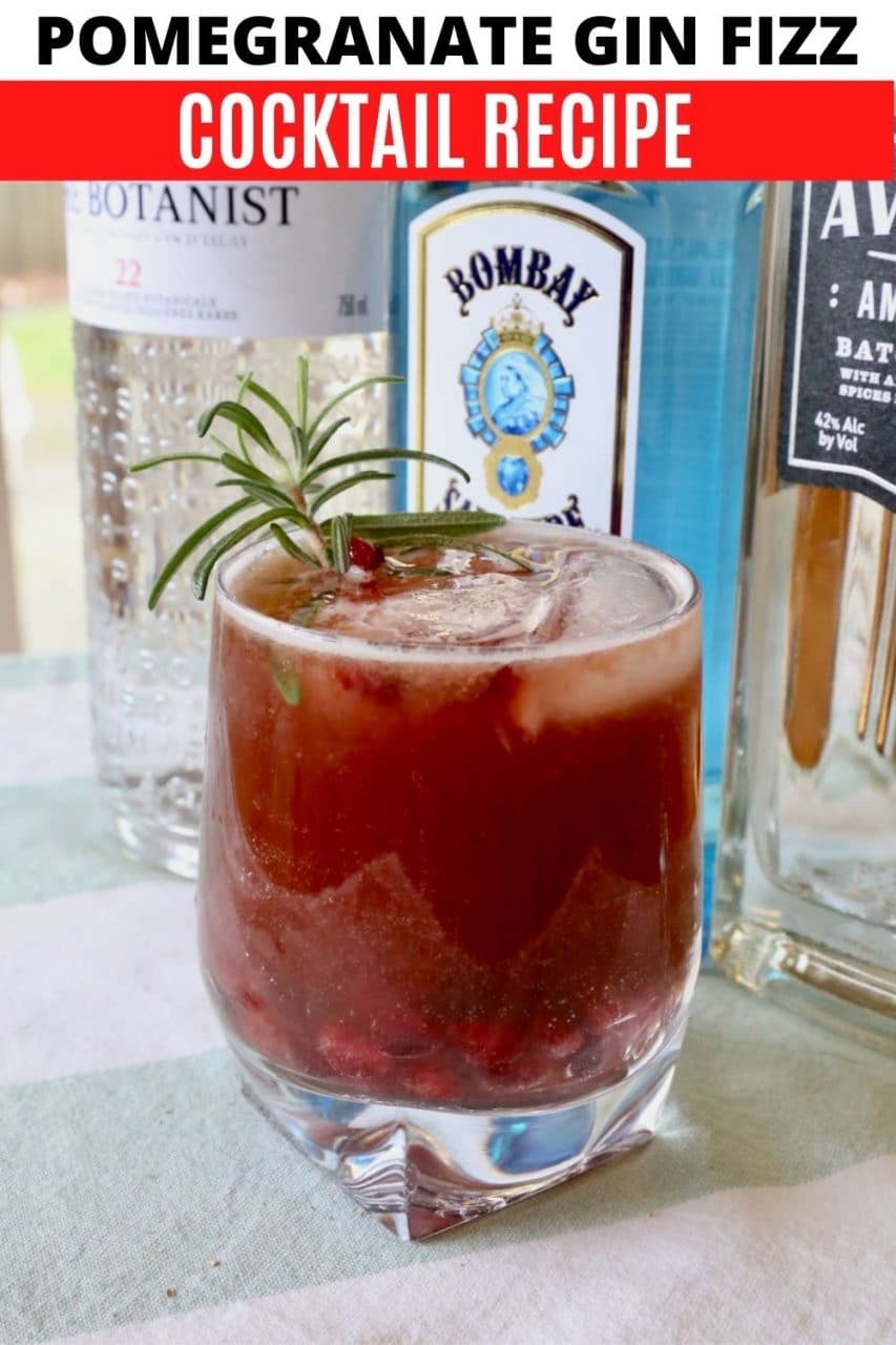 Save our Pomegranate Gin Fizz Cocktail recipe to Pinterest!