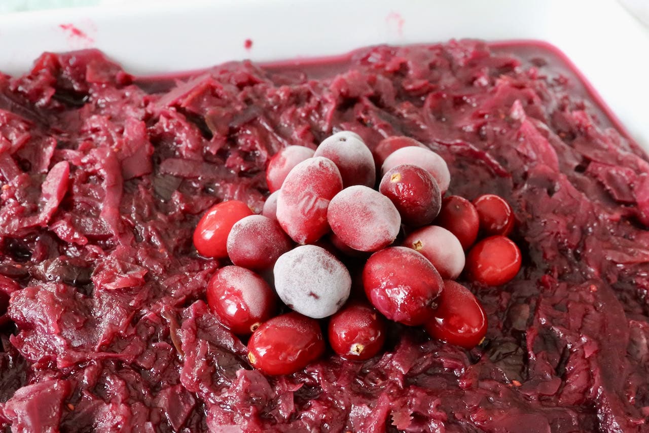 We like to double our easy Red Cabbage with Cranberries recipe and store leftovers in the freezer.
