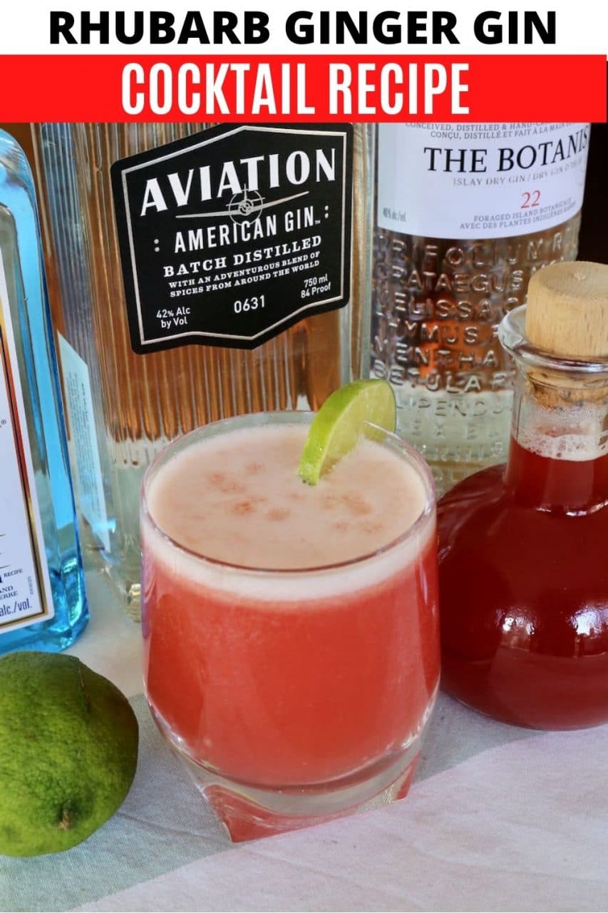 Save our Rhubarb and Ginger Gin cocktail recipe to Pinterest!