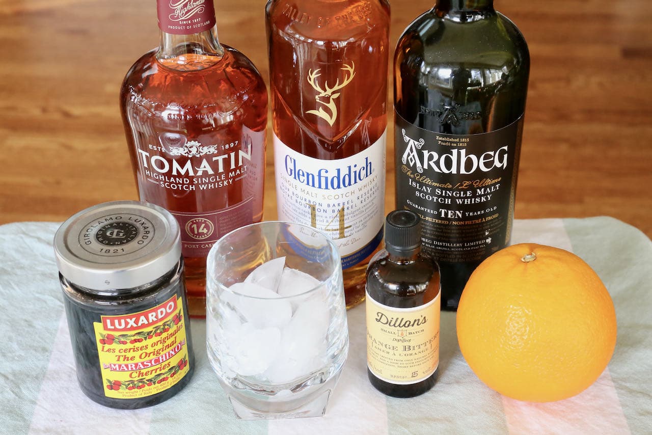 Scotch Old Fashioned ingredients. 