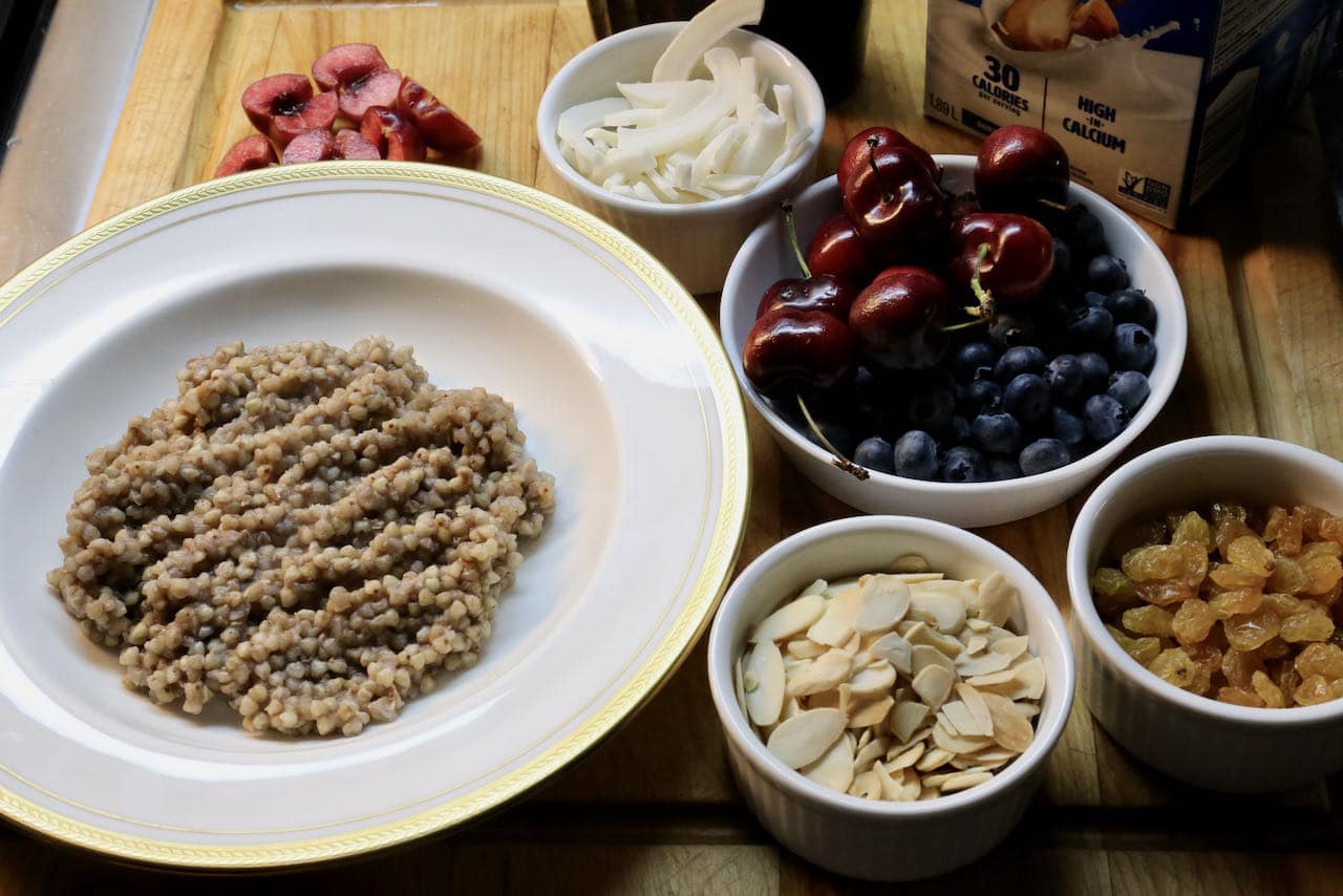 Host a DIY gluten free porridge brunch buffet with your favourite healthy toppings.