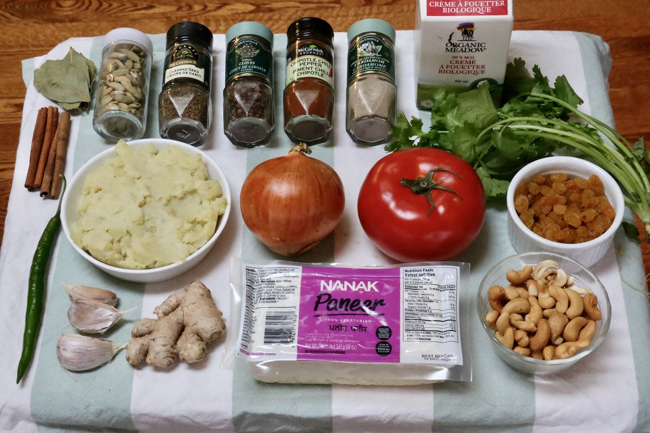 Malai Kofta ingredients.