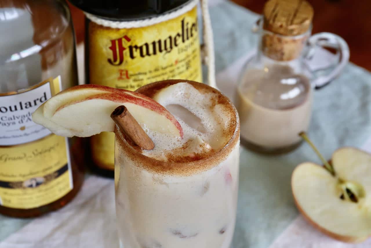 We love serving this boozy Baileys Apple Pie cocktail during Thanksgiving and Christmas. 