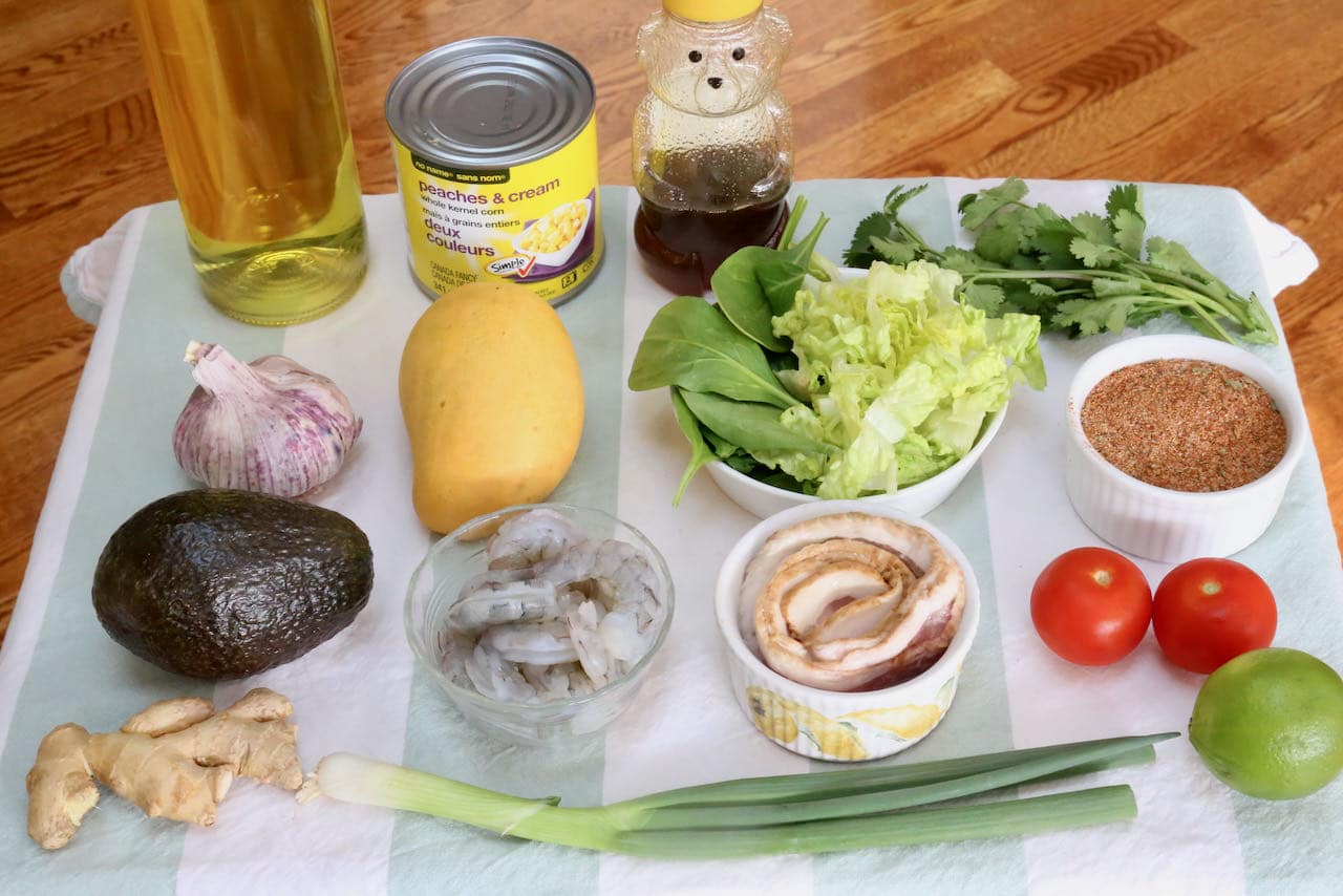 Cajun Shrimp Salad recipe ingredients. 