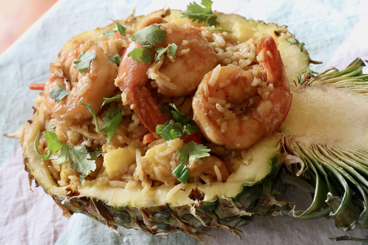 We love serving Khao Pad Sapparod with Thai coconut curries and satay skewers. 