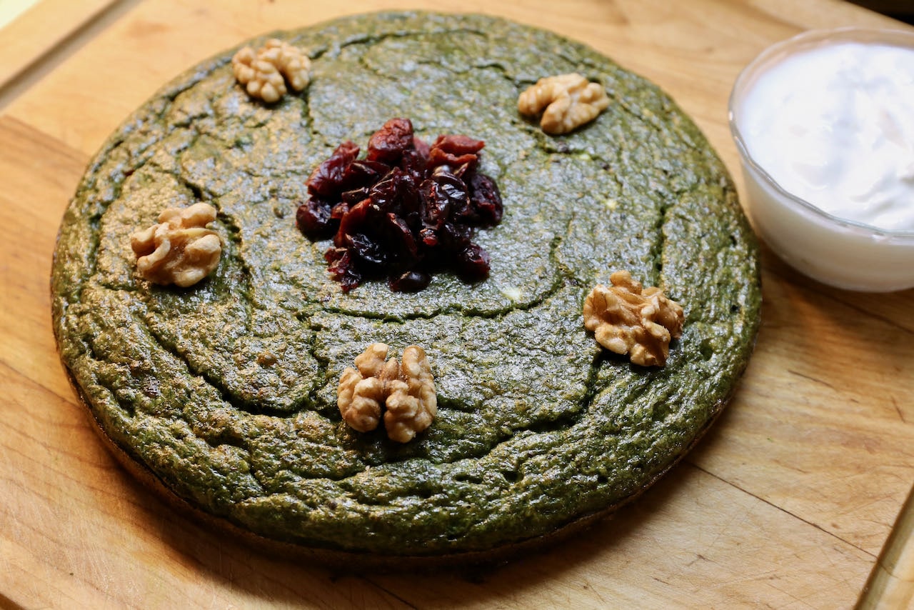 Serve our easy Persian Omelet at brunch with creamy yogurt.