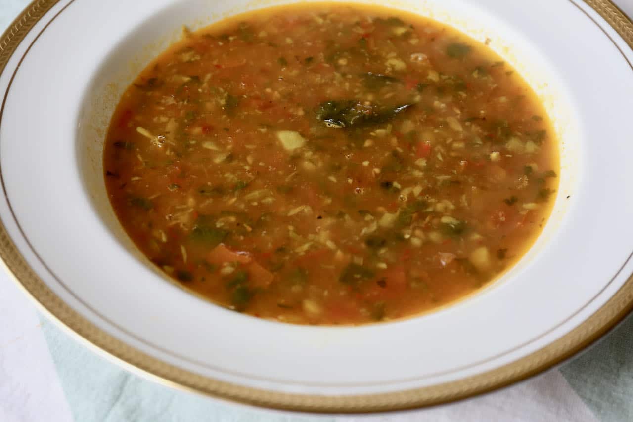 Spicy Milagu Rasam is a healthy low calorie vegetarian Indian soup.