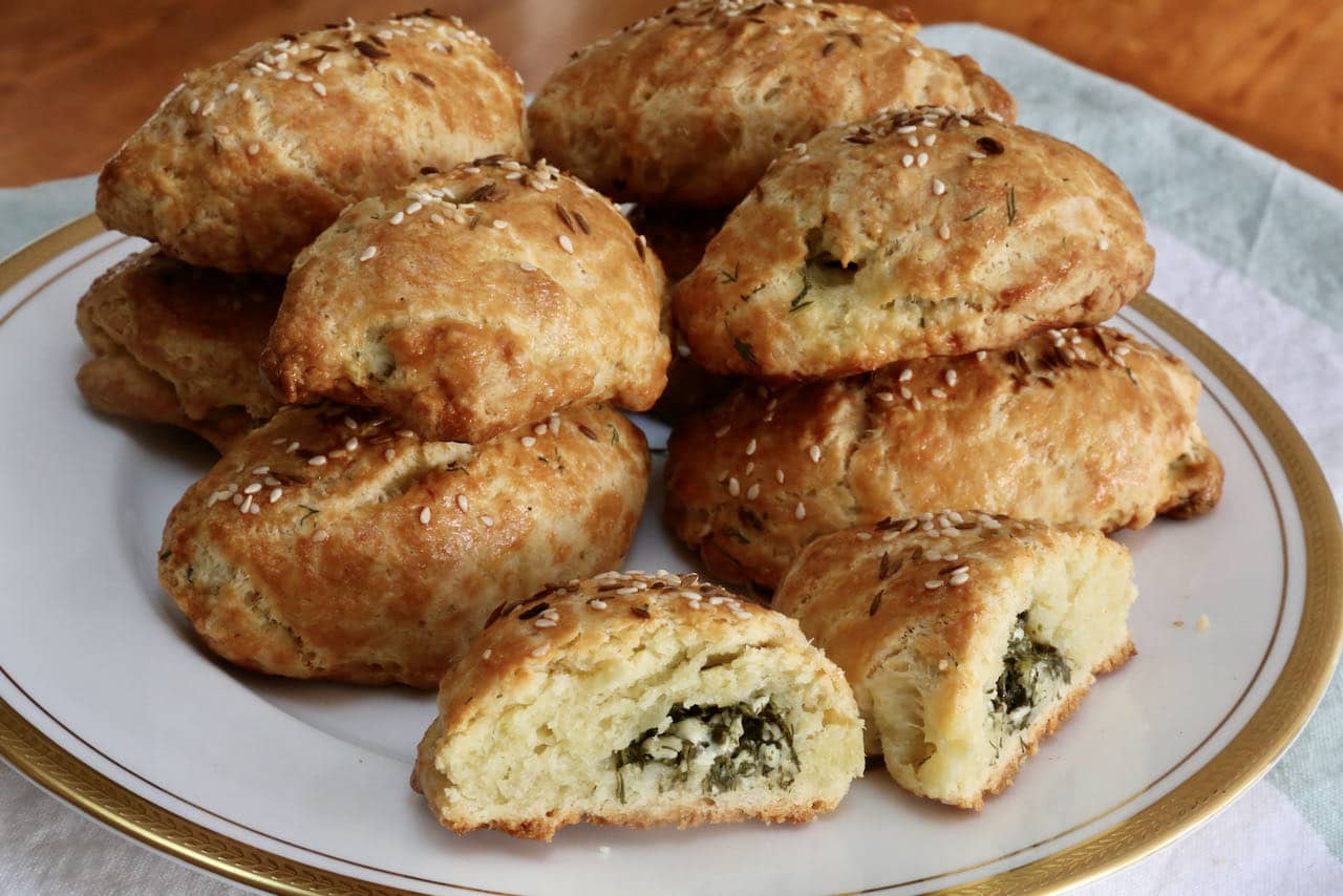 Our easy Pogaca recipe is stuffed with a savoury dill and feta cheese filling.