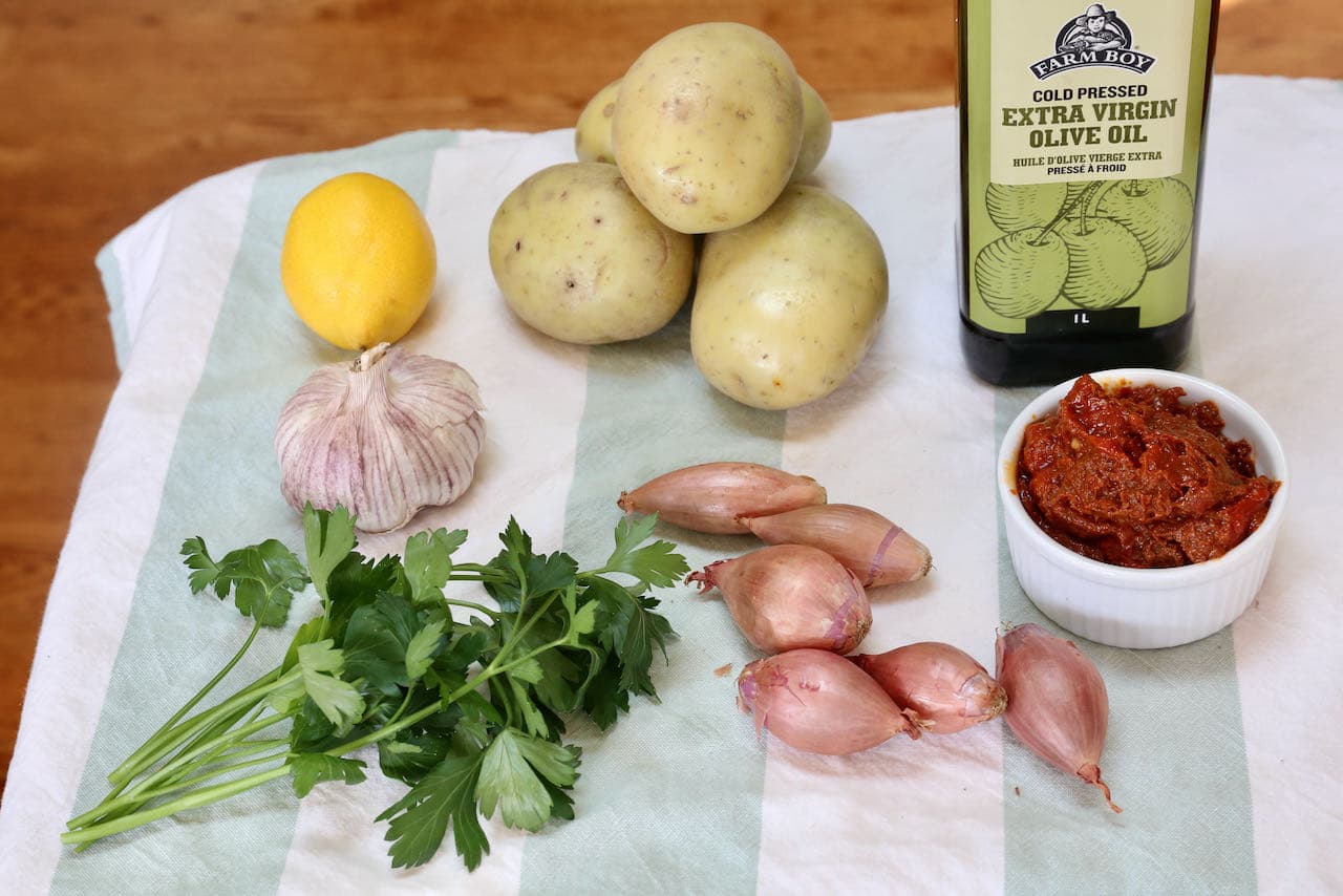 Moroccan Harissa Potatoes recipe ingredients. 