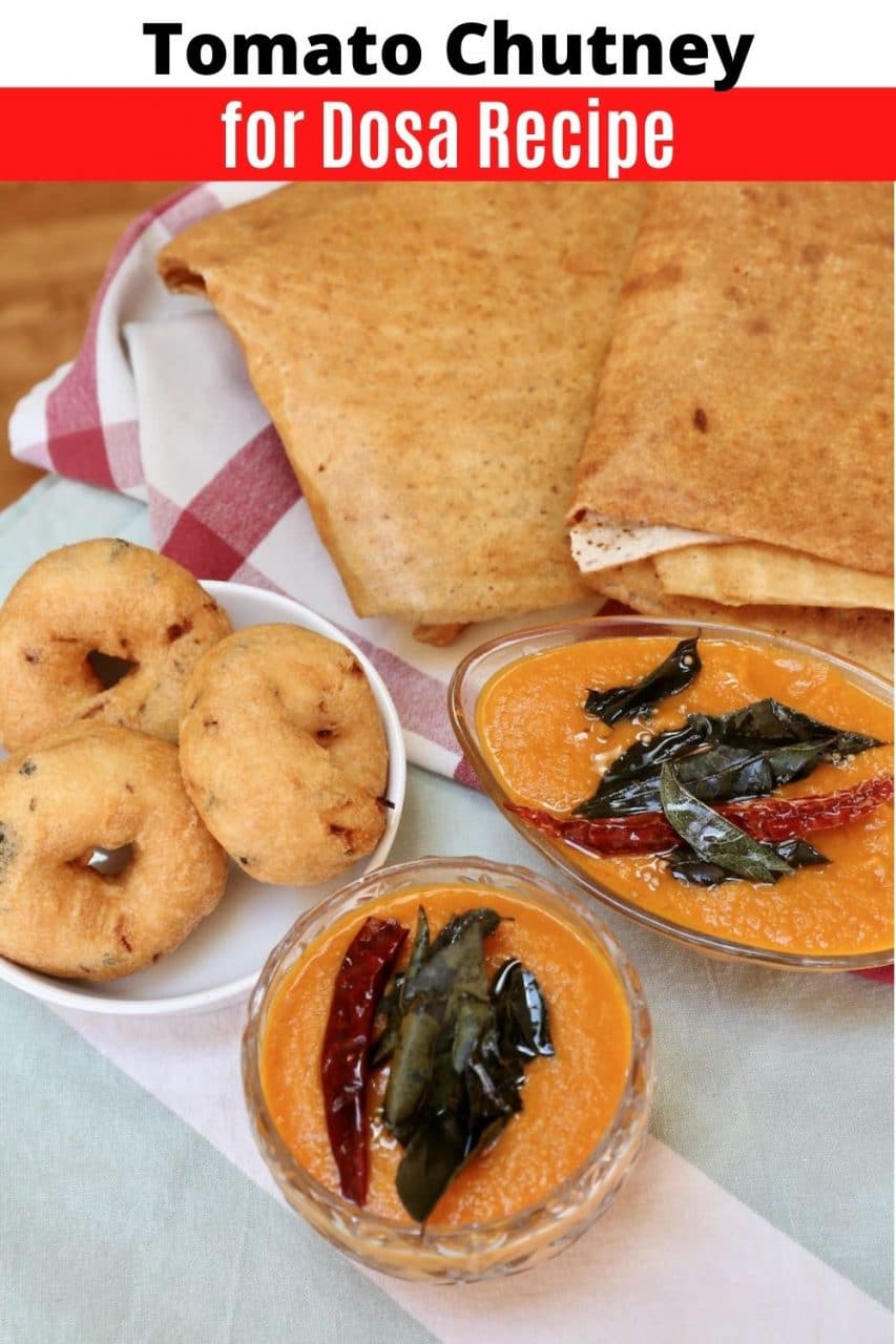 Save our homemade Tomato Chutney For Dosa recipe to Pinterest!
