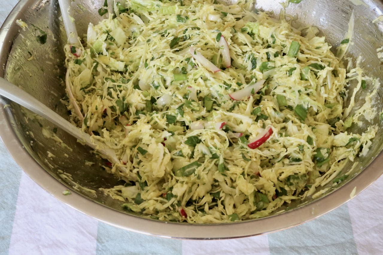 Lebanese Cabbage Salad is a yummy garlicky slaw.