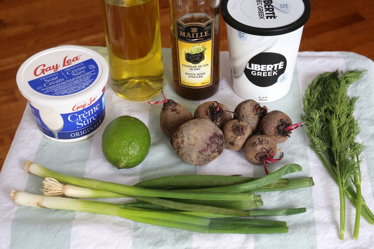 Healthy Beetroot Salad with Yogurt recipe ingredients.