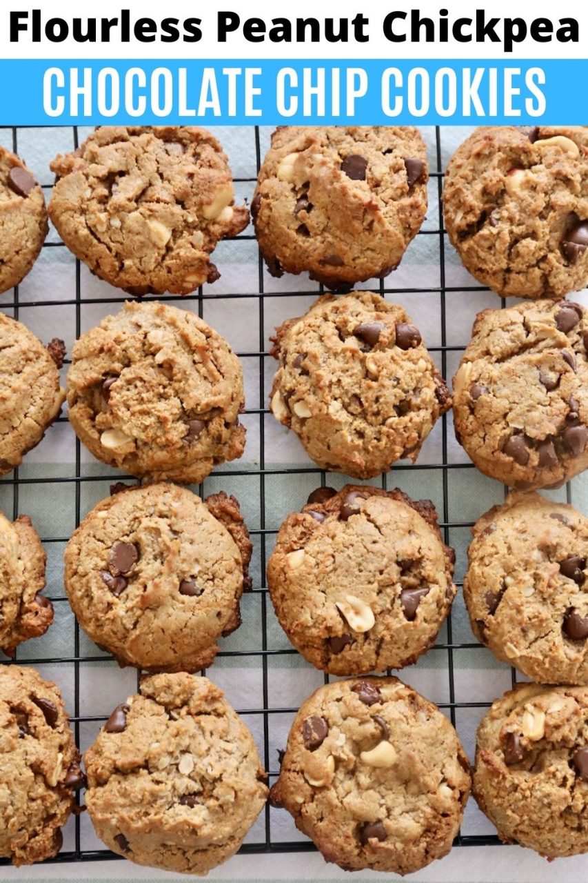 Save our healthy Vegan Flourless Chickpea Chocolate Chip Cookies recipe to Pinterest!