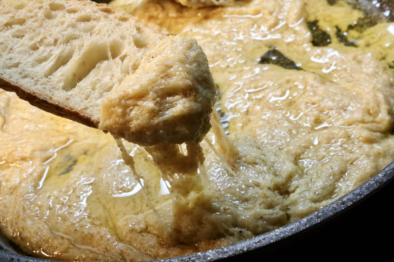 Dip a slice of freshly baked sourdough into Mihlama for a decadent cheesy carb lovers snack.