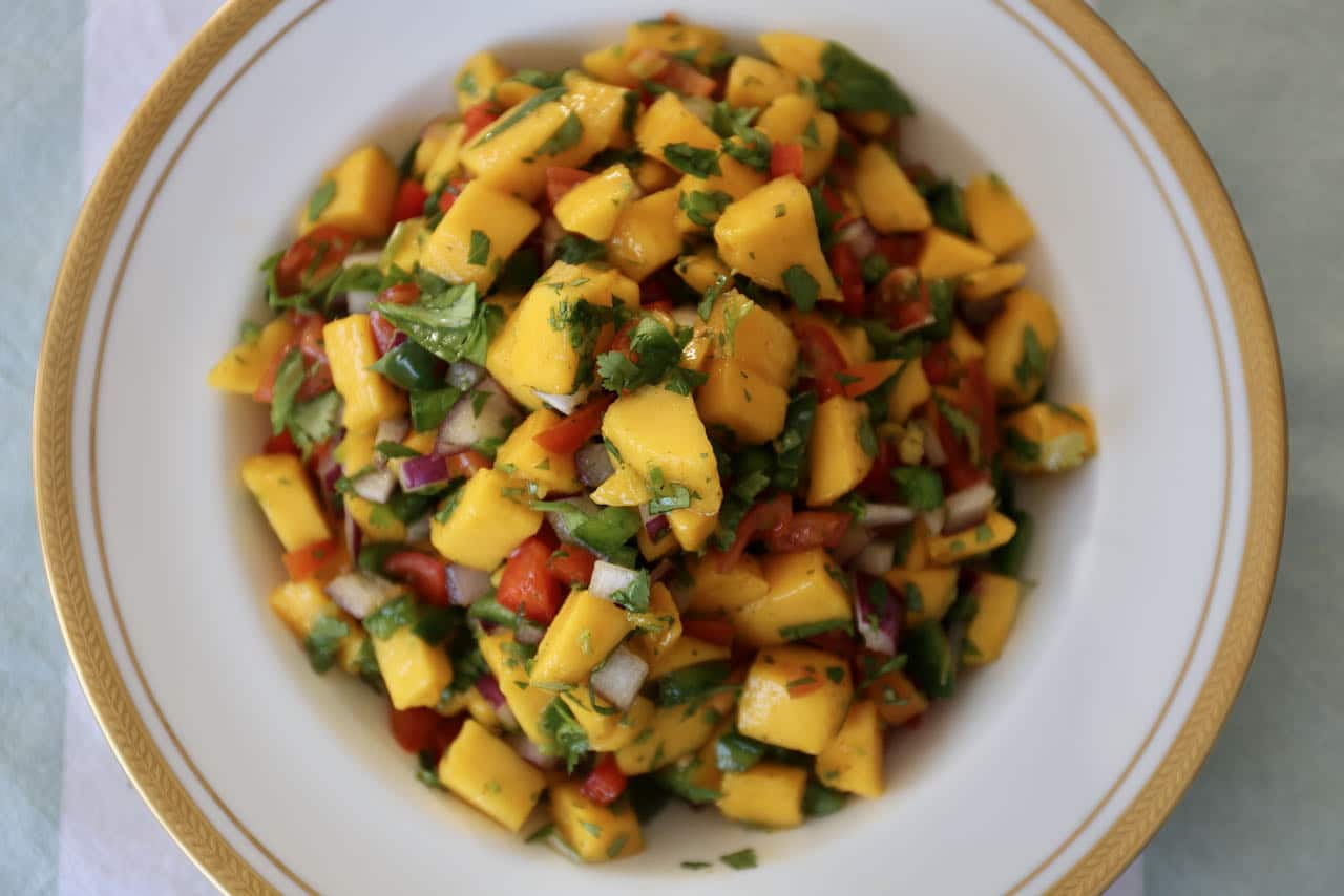 We love serving homemade Mango Pico de Gallo with tacos, enchiladas and burritos. 