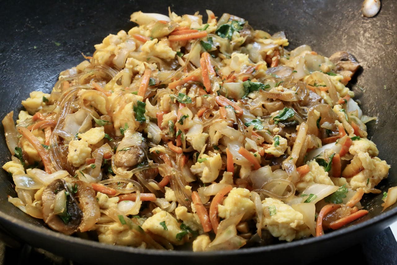 Serve healthy Thai Glass Noodle Stir Fry as a light lunch or side dish at dinner. 