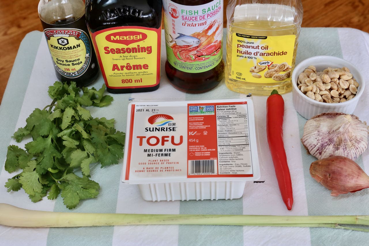 Traditional Lemongrass Vietnamese Tofu recipe ingredients. 