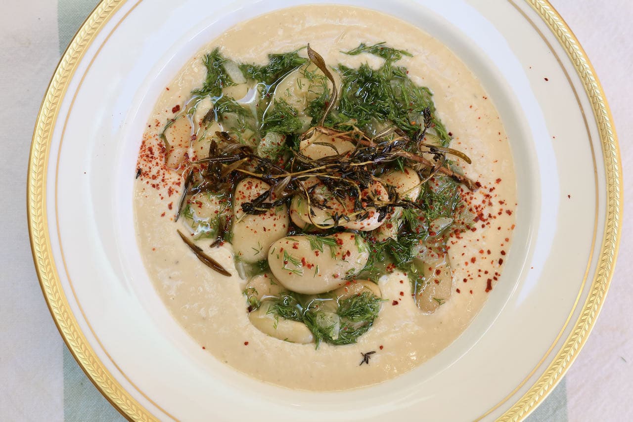 We love serving Mashed Butter beans as a dip with sourdough bread, pita or naan.