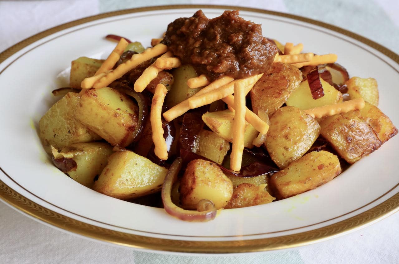 Serve a traditional Indian Aloo Fry as a light lunch or side dish at a vegetarian dinner. 