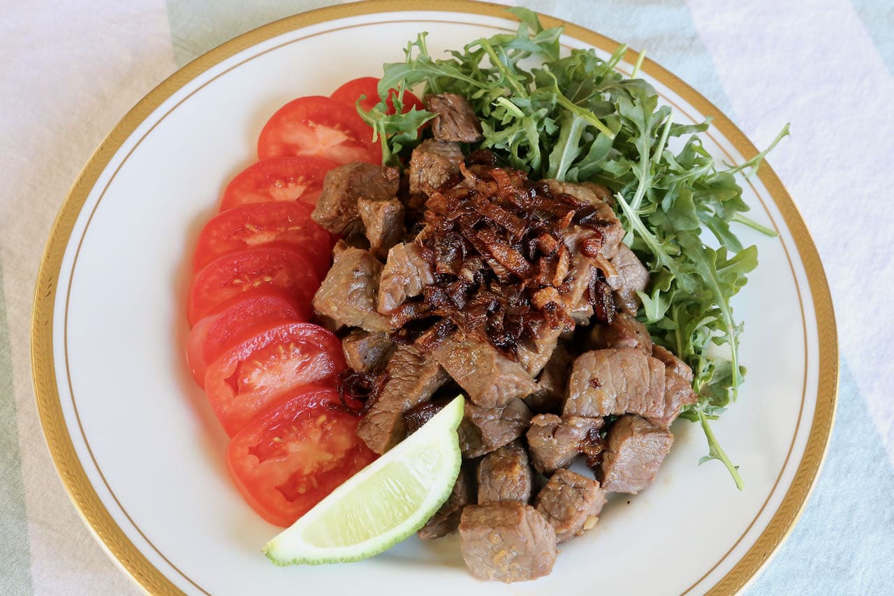 We love serving Vietnamese Beef Stir Fry topped with crispy fried shallots or garlic chips.