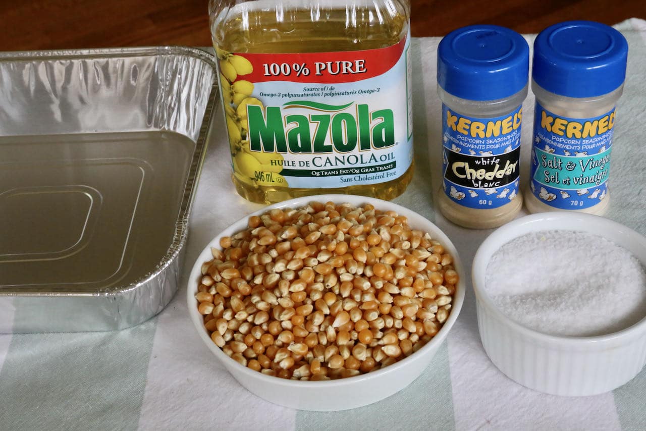 Air Fryer Popcorn recipe ingredients.