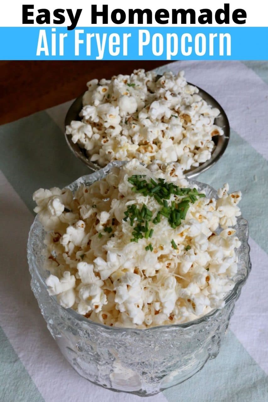 Save our Easy Homemade Air Fryer Popcorn Recipe to Pinterest!