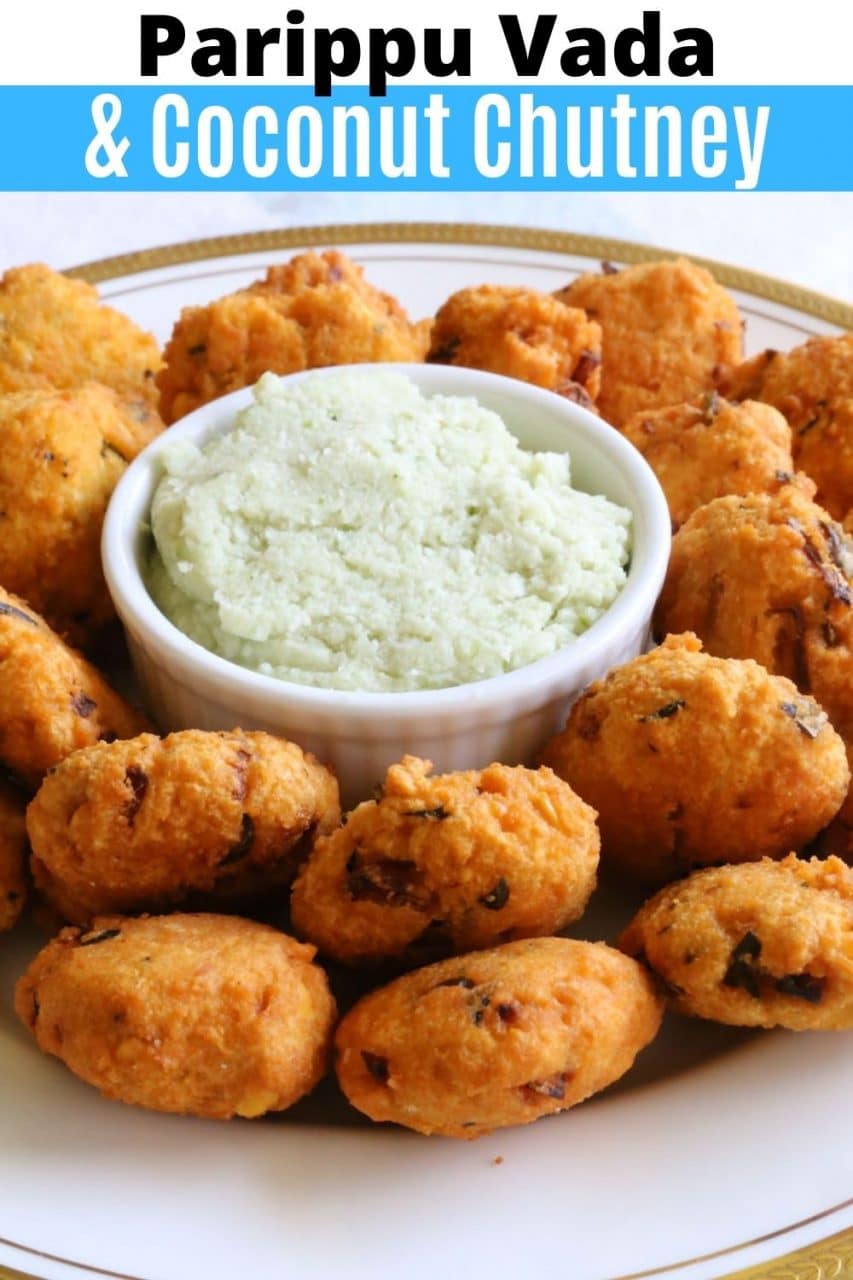 Save our healthy vegan Parippu Vada recipe to Pinterest!