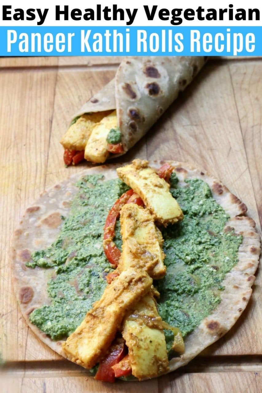 Save our Indian Vegetarian Paneer Frankie Kathi Roll recipe to Pinterest!