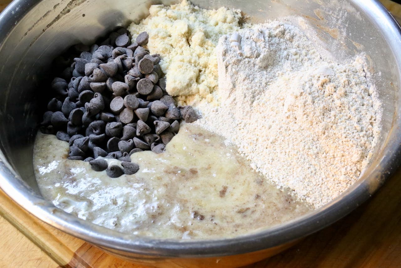 Combine Buckwheat Banana Muffins ingredients in a mixing bowl.
