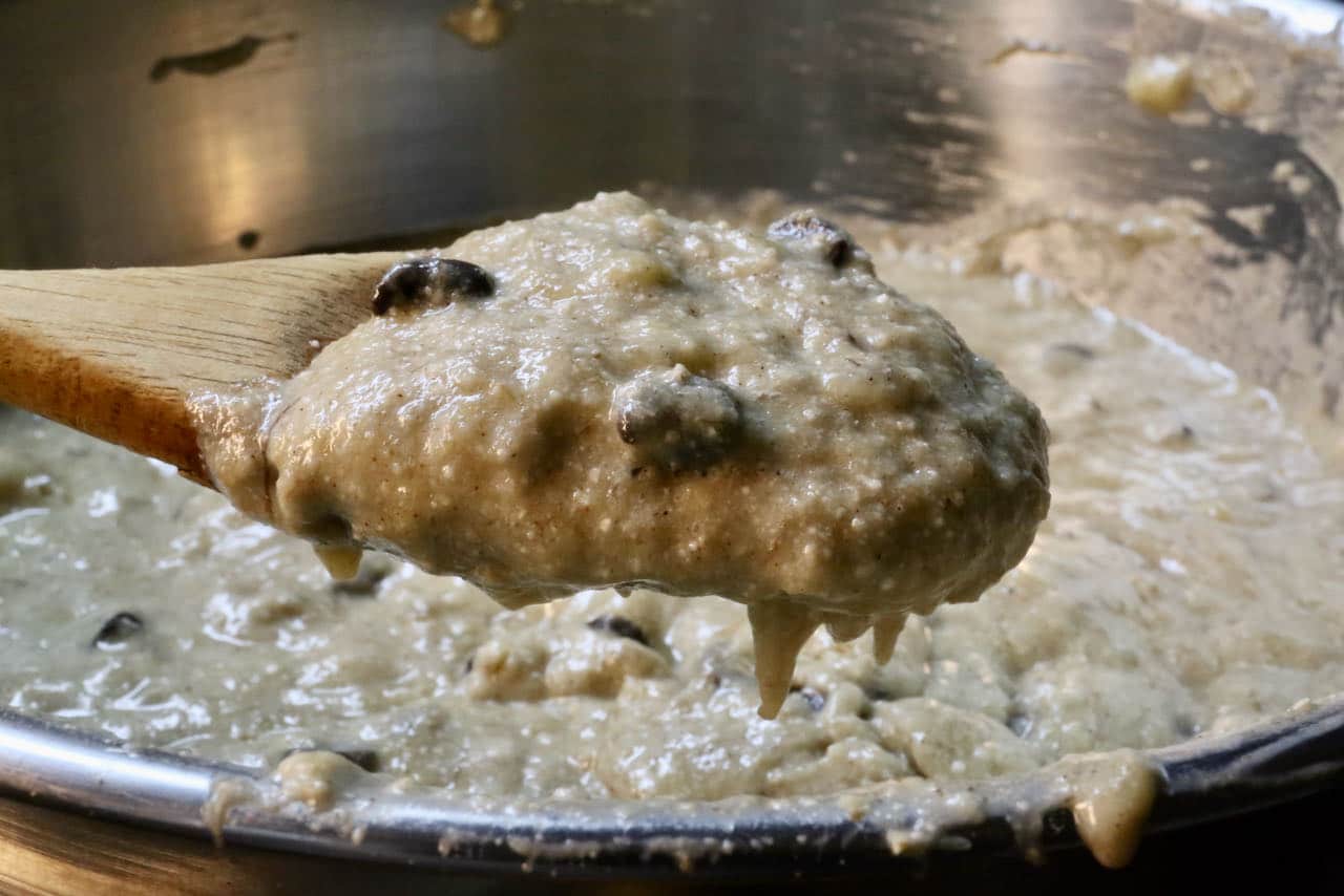 Buckwheat Banana Muffin batter is gluten free, prepared with buckwheat flour, oat flour and almond flour.